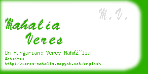 mahalia veres business card